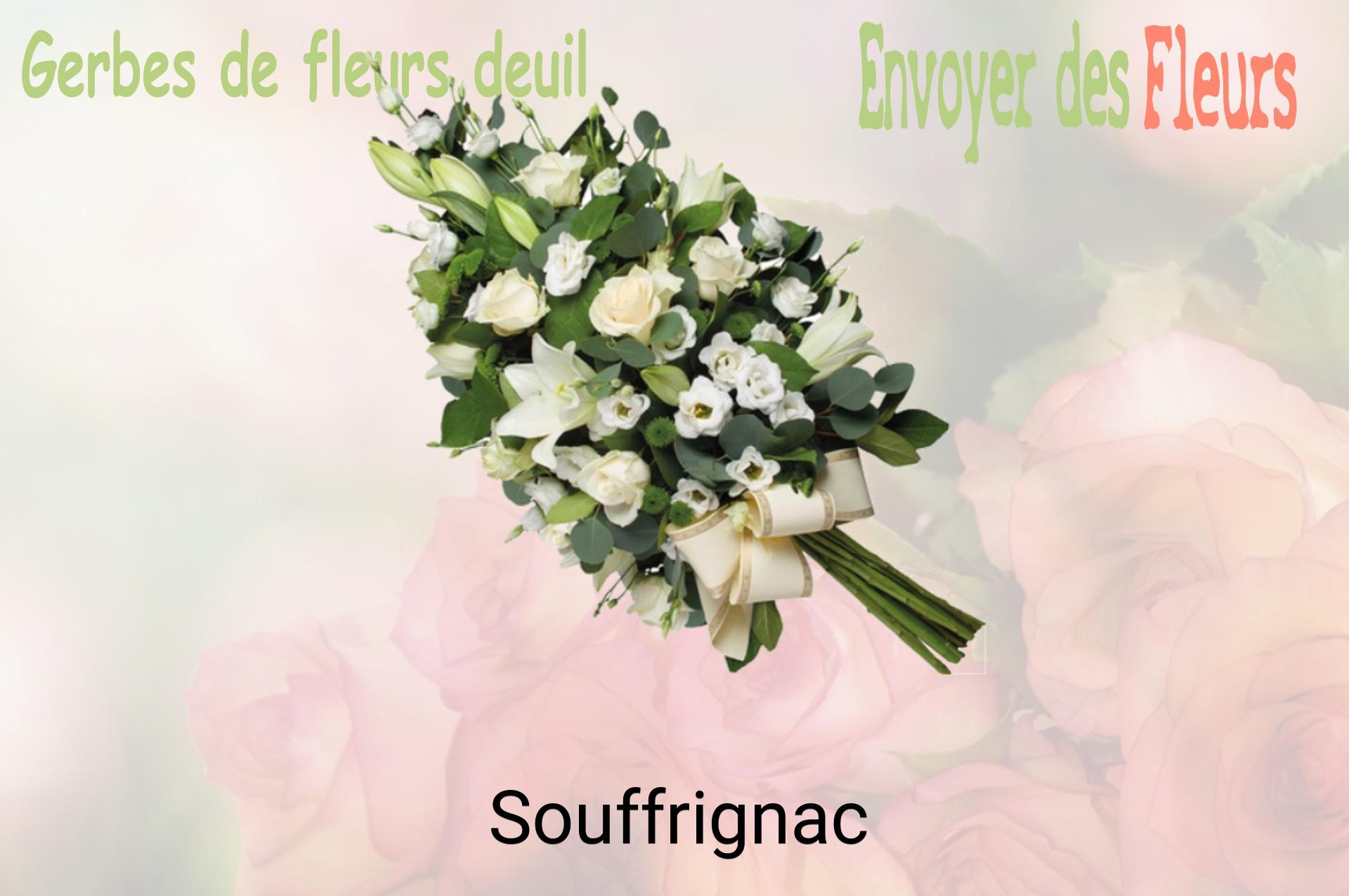 Gerbe de fleurs de deuil livrée à Souffrignac